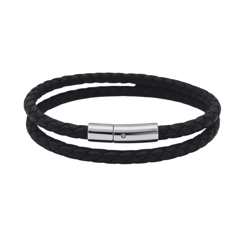 HANDMADE-LEATHER-NACCY-COLOR-BLACK Leather Bracelet Naccy<br>Black