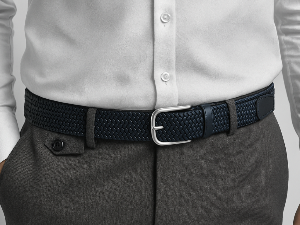 KAIS-747-BLACK Woven Elastic Belt<br>Milan Black