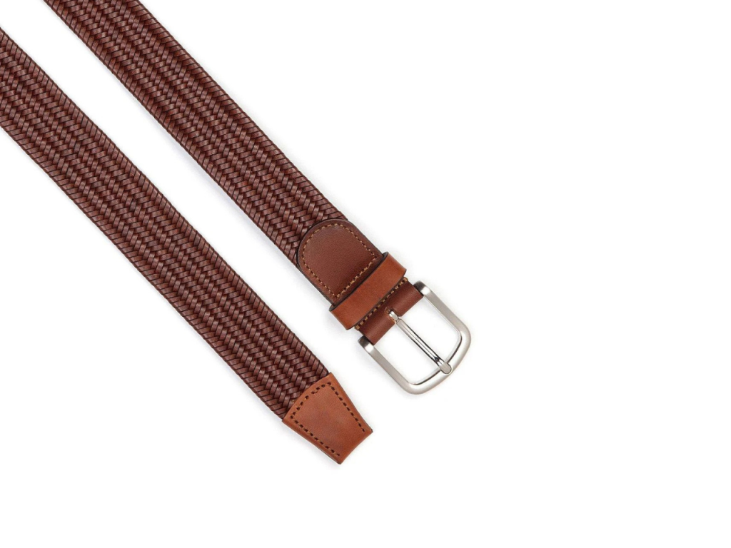 KAIS-747-TOBACCO-(2) Woven Elastic Belt<br>Milan Tobacco