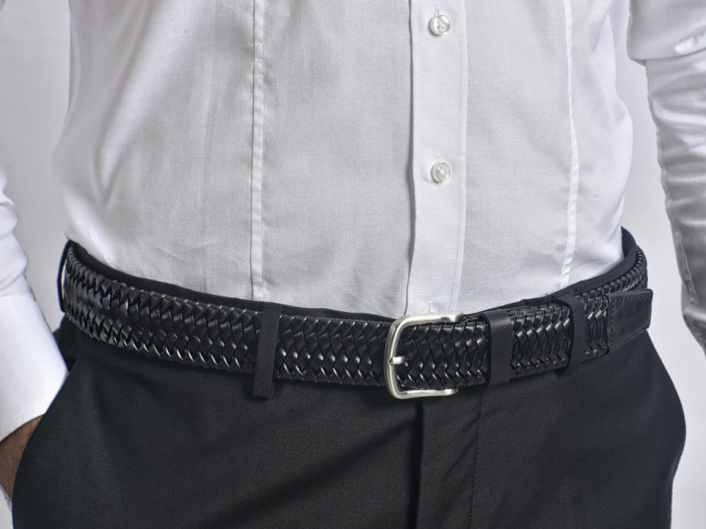 KAIS-748-BLACK Woven Elastic Belt <br>Rome Black