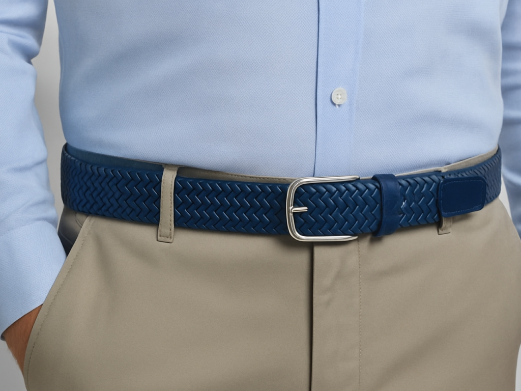 KAIS-748-NAVY-BLUE Woven Elastic Belt <br>Rome Navy