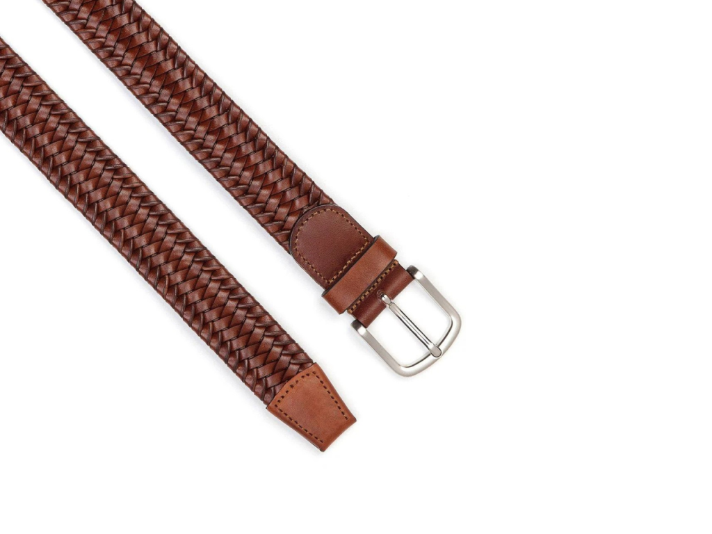 Woven Elastic Belt <br>Rome Tobacco