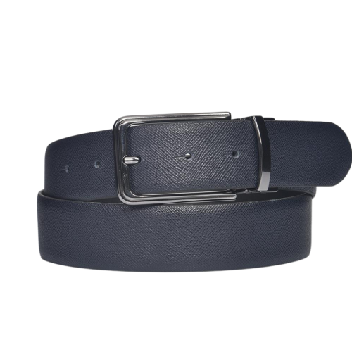 SAFIANO-NAVY-ANILINE-BLACK-(2) Kaiš od prirodne kože Safiano Navy