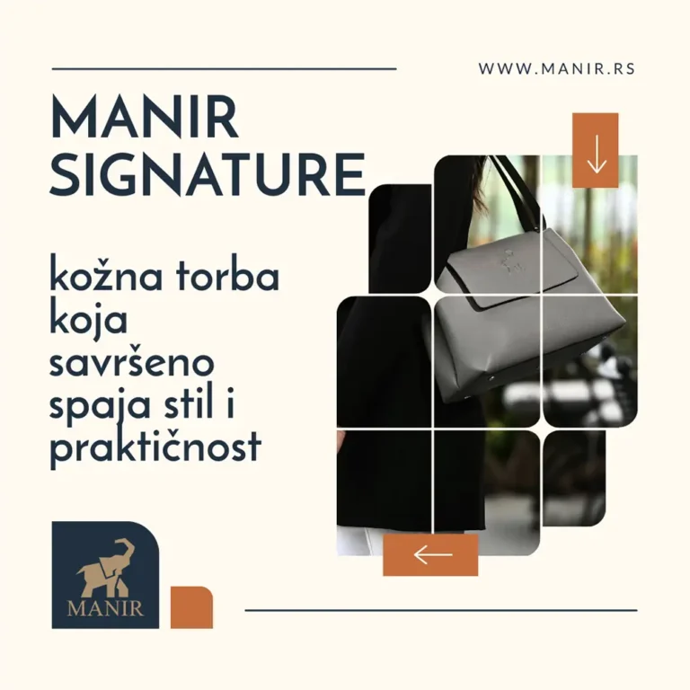 Manir Signature kožna torba od prirodne kože
