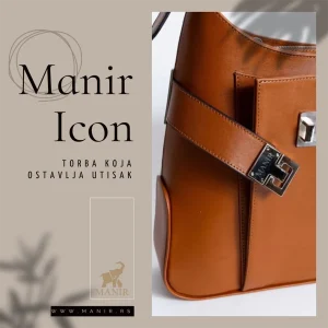 Manir Icon ženska torba od prave kože sa metalnom kopčom