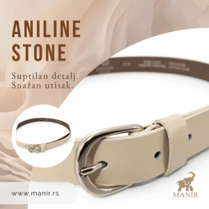 Ženski kožni kaiš ANILINE STONE od fine aniline kože